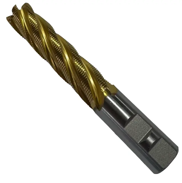ProCut 7/8" Cobalt Roughing End Mill 5 Flute Tin Coated 5-3/4" Overall