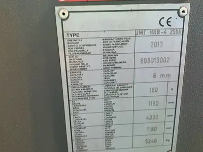 Used 2013 JMT JMT HRB4 2506 Plate Bending Rolls including Pinch Ohio US | HGR 24 #1301661