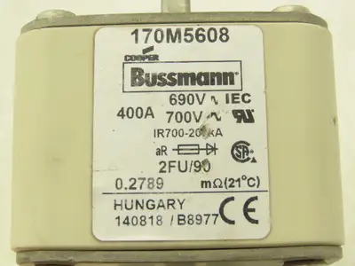 Bussman 170M5608 Fuse 400A High Speed 690V Type FU Class aR
