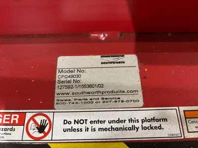 USED SOUTHWORTH 45X45 ERGONOMIC LIFT AND TURN TABLE PLATFORM, BACKSAVER