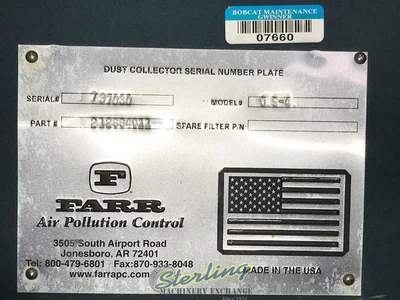 Used FARR G-S-4 GOLD SERIES Dust Collectors California US | Sterling Machinery Exchange #1466765