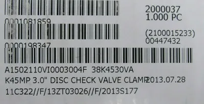 NEW TOP LINE 38K4530VA DISC CHECK VALVE 3" K45MP