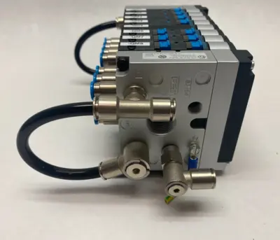 USED FESTO VALVE TERMINAL INTERFACE W/ 161360 X4 & 161362 X3 VALVES