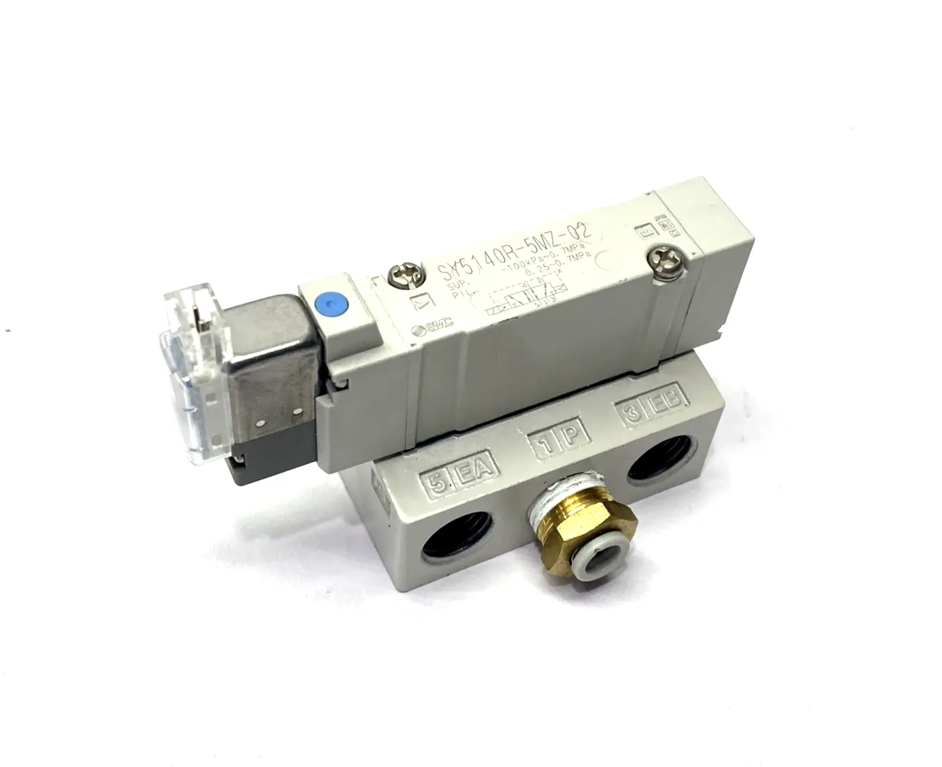 SY5140R-5MZ-02 | SMC  Solenoid Valve & Base 1/4" NPT - Used