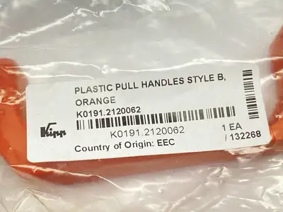 New | in-Stock Kipp M6 x 120 mm Thermoplastic Pull Handle Style B Orange LOT OF 2 Handles & Knobs Michigan US | Maverick Industrial Sales #1393289