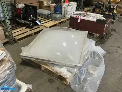 Lot of (2) Velux square bubble glass light fixture covers model#CH 4050 4050 approx. 42”x42”