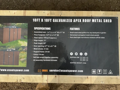 Used ATS POWER ATS-MS1010 GALVANIZED APEX ROOF METAL SHED Sheds Michigan US | Miedema Asset Management Group #1452125