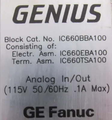 USED GE FANUC IC660BBA100 ANALOG IN/OUT MODULE