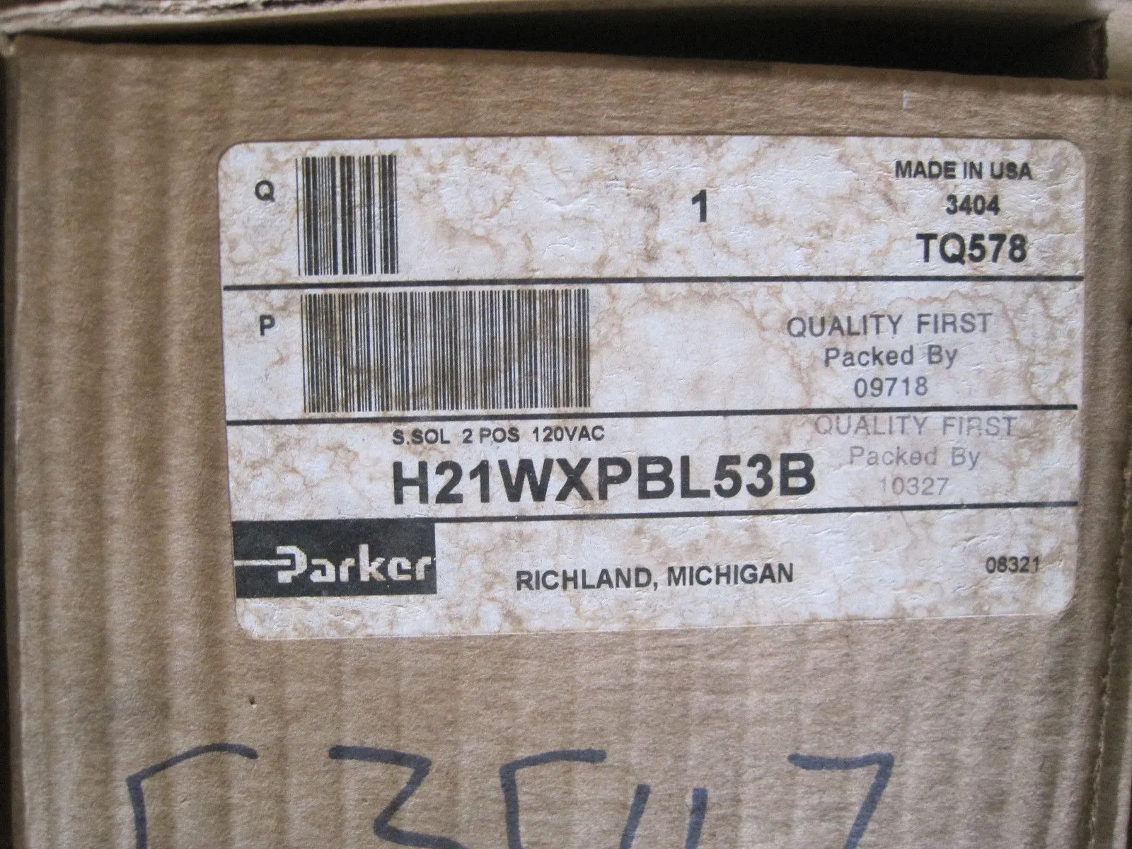 NEW PARKER H21WXPBL53B SOLENOID VALVE