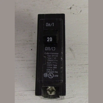 Cutler Hammer 1 Pole 20 Amp Push-in Breaker