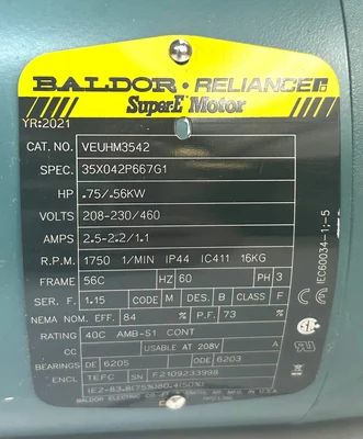 USED BALDOR RELIANCE VEUHM3542