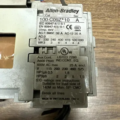 Used ALLEN-BRADLEY 100-C09Z*10 Miscellaneous Equipment (Electrical & Power) Ohio US | Surplus Asset Holdings #1245654