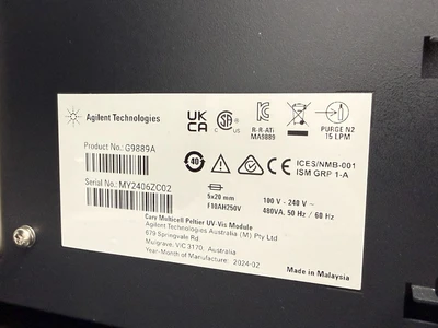 Used Agilent G9864A , G9889A Spectrophotometer (UV-Vis, Fluor) Missouri US | BioLabTek #1319935
