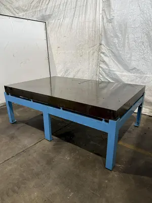 60" X 96" CAST IRON SURFACE PLATE W/ STAND. STOCK # 0850523.