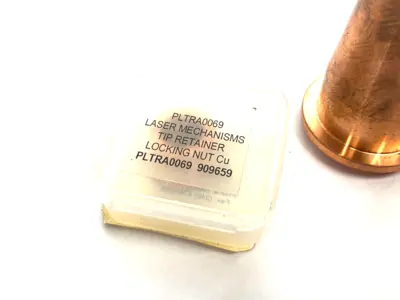 909658, PLTRE0055, 909659, PLTRA0069 | Laser Mechanisms PLTRE0055 Tip Retainer Extension & PLTRA0069 Locking Nut - New