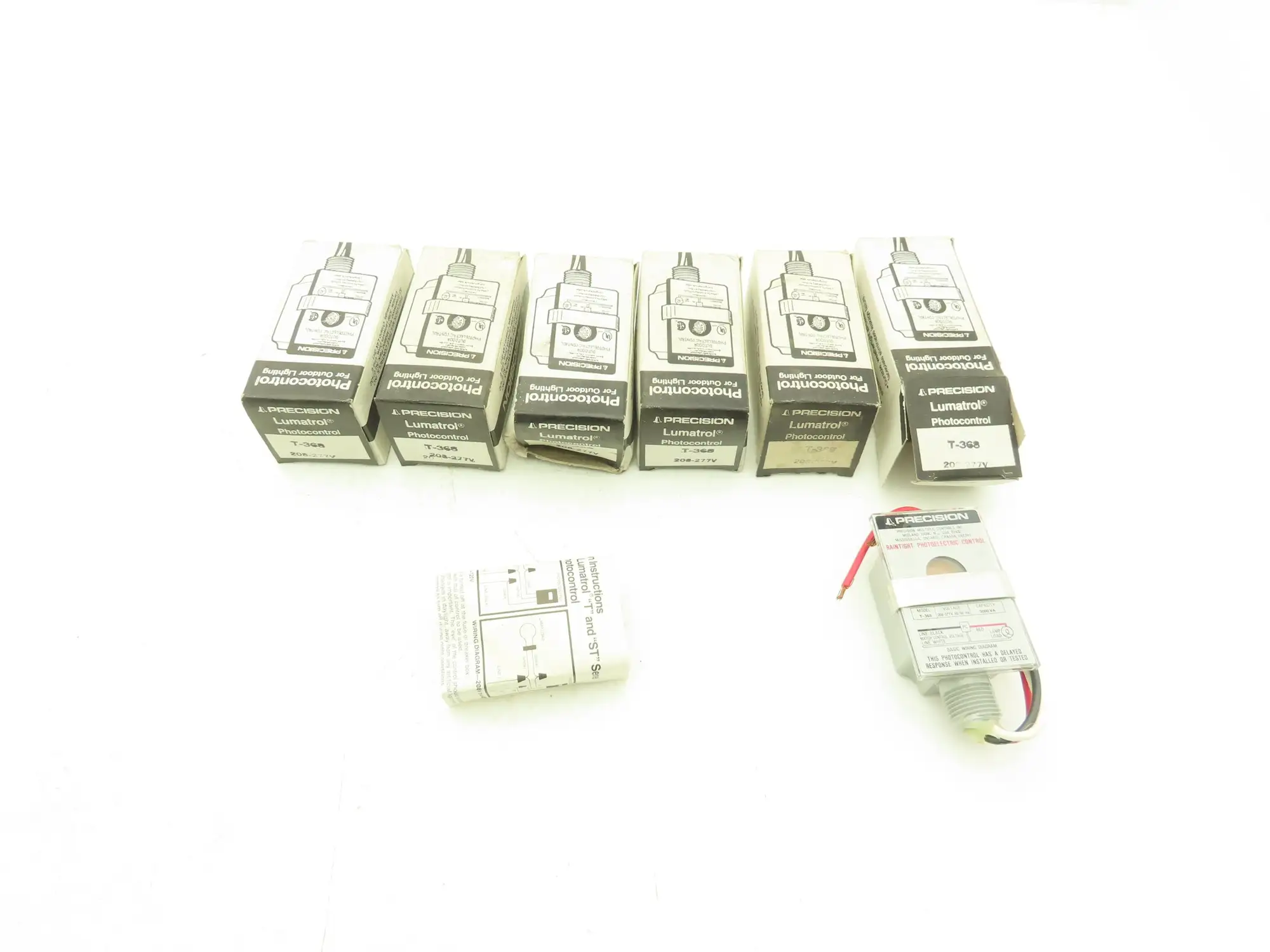 Precision T-368 Photocontrol Outdoor Dusk to Dawn Light Sensor 208-277V Lot of 6