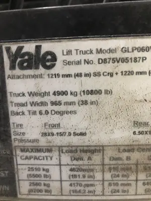 Used 2016 YALE GLP060VX Misc Forklifts Indiana US | Aucto #1306768