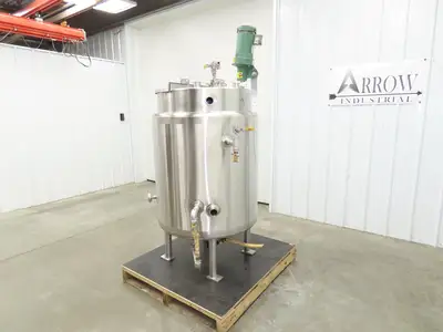 Avins Direct Steam 100 Gallon Mixing Tank 1/3Hp Lightnin Mixer Food Grade SS