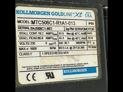 USED KOLLMORGEN GOLDLINE XT MTC506C1-R1A1-013