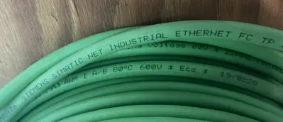 USED SIEMENS INDUSTRIAL ETHERNET CABLE CAT 5E 20M