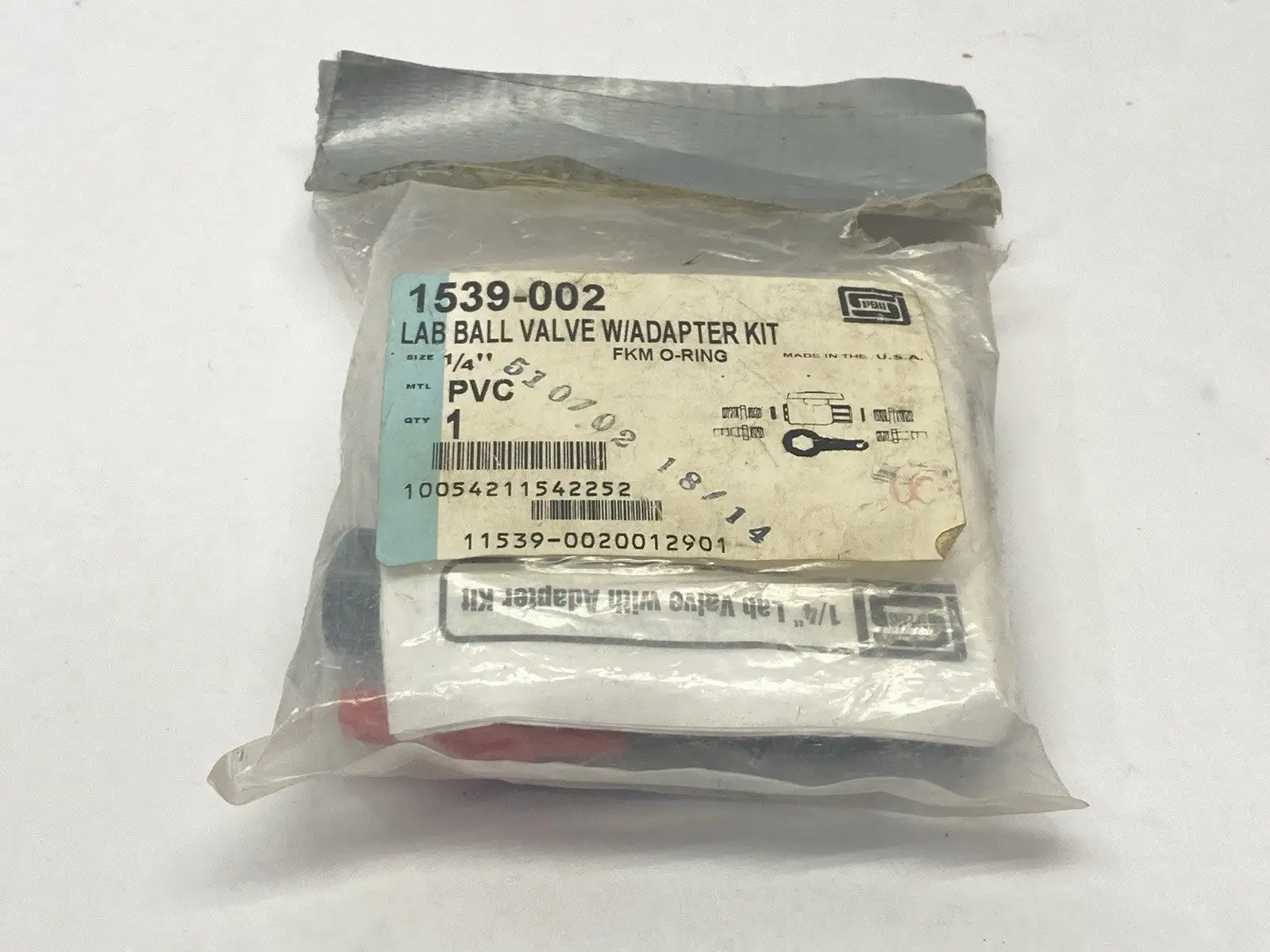 1539-002 | Spears  PVC Lab Ball Valve W/ Adapter Kit - New Other