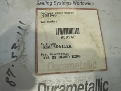NEW DURAMETALLIC 316 SS GLAND RING GEA1506112A