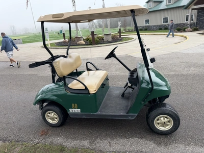 (1) 2014 E-Z-Go golf cart with a Kawasaki gas engine, does not include Club canopy or ball washer, f...