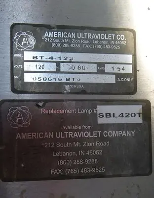 USED AMERICAN ULTAVIOLET BT-4-120