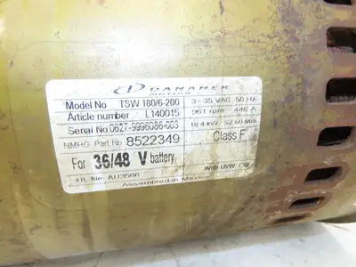 Danaher Controls TSW 180/6-200 Hyster Forklift E60Z Traction Motor 36/48V 961RPM