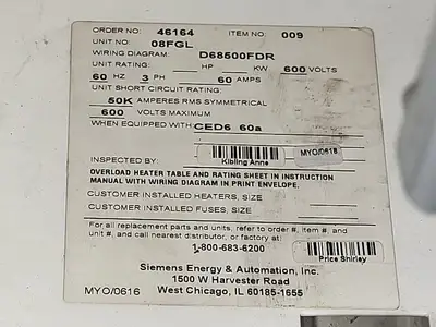 NEW SIEMENS CED63B060