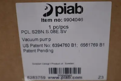 PIAB VACUUM PRODUCTS PCL.S2BN.S.08E.SV / 9904046 NEW IN BOX STOCK H333