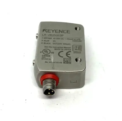 USED KEYENCE DISTANCE BASED LASER SENSOR M8 CONNECTOR BENT/DAMAGED