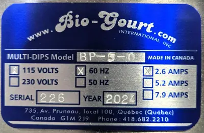 USED BIO GOURT BP-5-0