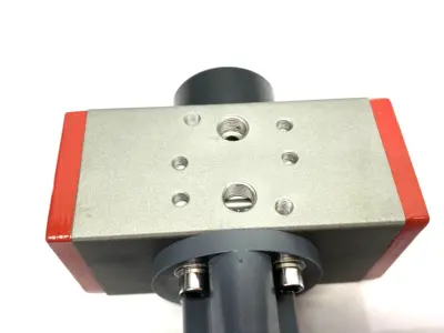 USED PNUTEC PNEUMATIC ACTUATOR W/ 2-WAY TRUE UNION PVC BALL VALVE