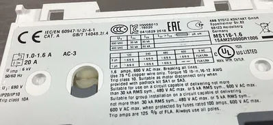 ABB MS116-1.6 Manual Motor Starter 1.0-1.6A 4B-40