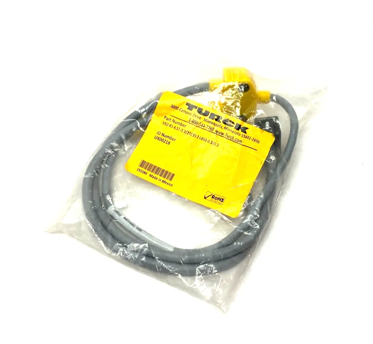 VB2-RS 4.5T-0.3/2TC9S 2-L653-0.3/0.3,UX00218 | Turck VB2-RS 4.5T-0.3/2TC9S 2-L653-0.3/0.3 Junction Splitter Cable UX00218 - New