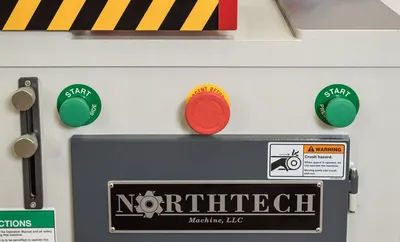 Northtech NT CS18LPBA‑1032 18″ 10 HP Upcut Saw With Dual Palm Buttons (Left‑Hand Cut) 230V