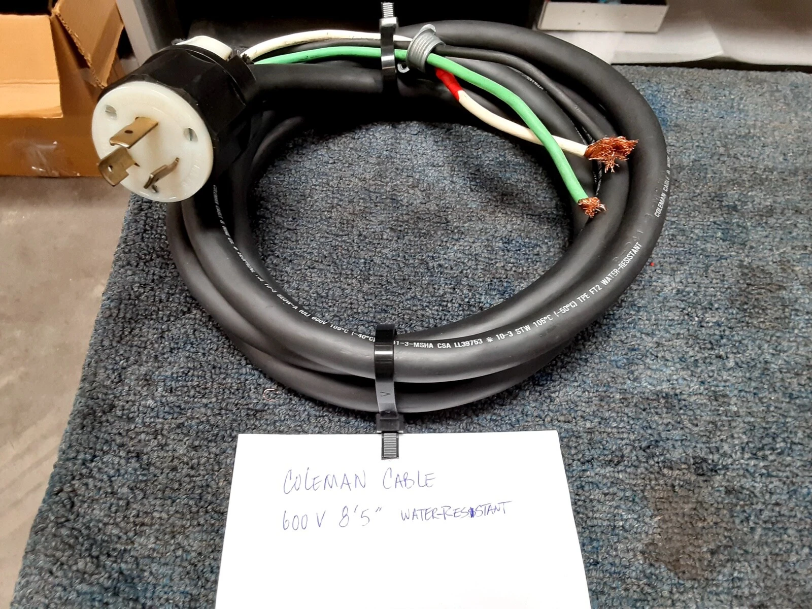 USED COLEMAN WIRE & CABLE ELECTRICAL  CABLE 8.5" 600v WATER RESISTANT cable