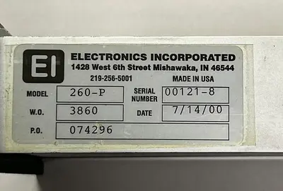 Used ELECTRONICS INC 260-P Miscellaneous Equipment (Electrical & Power) | Surplus Asset Holdings #1192899