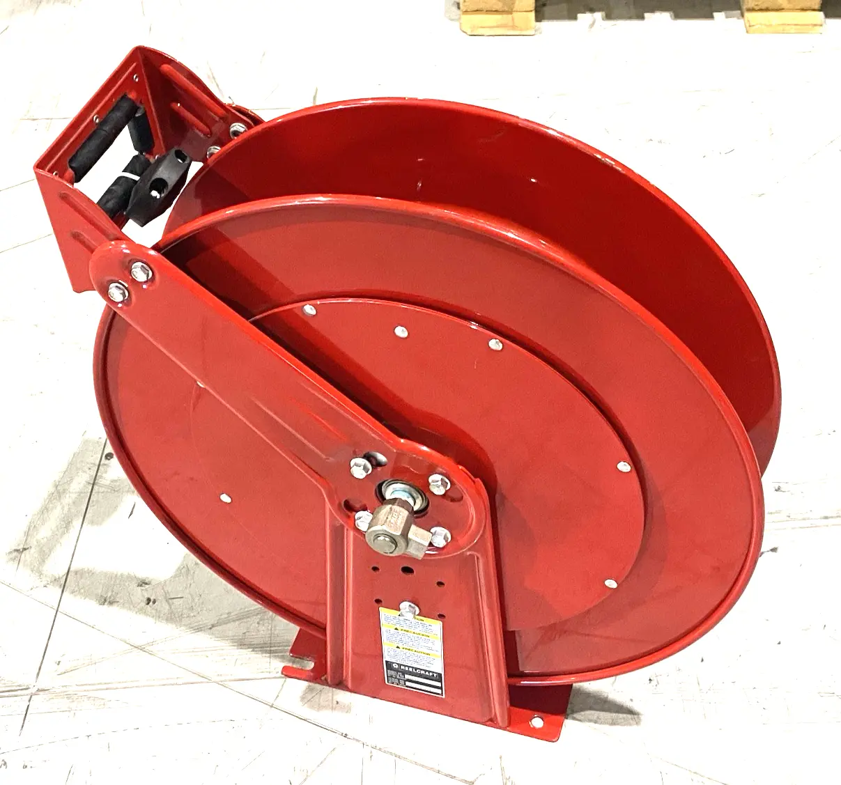 Used Reelcraft Spring-Return Dual-Pedestal Hose Reel Plumbing Equipment Michigan US | Maverick Industrial Sales #1395473