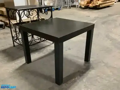 Lot of (2) Black End Tables, Various Styled, Measuring 17.75”x21.75”x21.75” and 23”x21.5”x15.5”