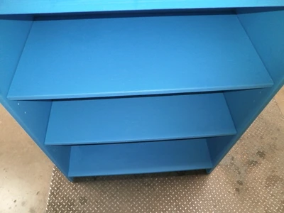 6 shelf-4 removable shelves   Custom blue Design Storage Unit, 34"x16"x 83"