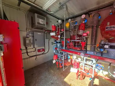 Containerized Foam Fire Suppression System w/ Deluge Valve, Potter Controls & Piping Manifold