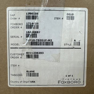 New | in-Stock Foxboro IGP10-TS3D1F-M2 Sensors Indiana US | J&J Industrial Supply #1259678