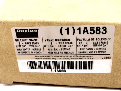NEW DAYTON 1A583 SOLENOID VALVE 2 WAY BRASS