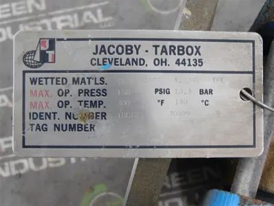Jacoby Tarbox TBC12S Flow Indicator 150PSIG 10.3Bar 300°F 149°C CF8M 316SS Used