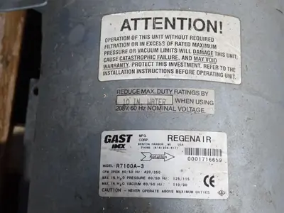 USED GAST INDEX REGENAIR R7100A3
