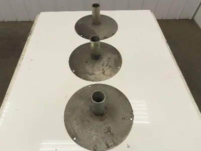 14" Steel Pedestal Base Round Pipe Conveyor Leg Stand Adj Height Lot of 3