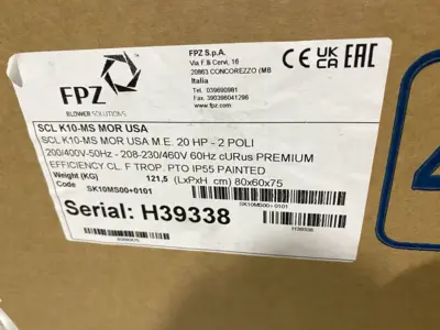 SCL K10-MS | FPZ  Regenerative Blower 200-460V 20HP - New