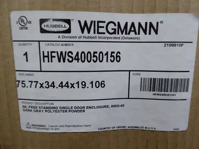 Hubbell / Kohler HFWS40050156 N4 Free Standing Enclosure 76x35x19 GM102696 New